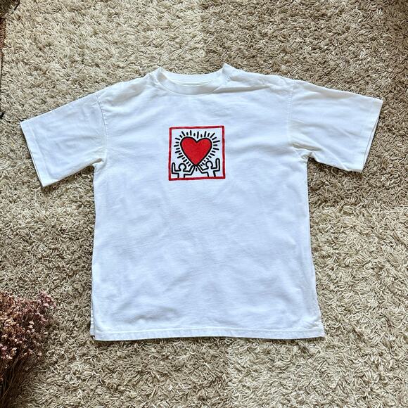 Keith Haring Uniqlo UT White Tee Art USA Artist Big Logo Men’s Size S - Picture 2 of 8